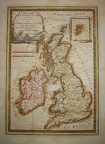 Cassini Giovanni Maria (1745-1824) Le Isole Britanniche o sieno li Regni di Inghilterra, Scozia ed Irlanda delineati sulle ultime osservazioni 1796 Roma